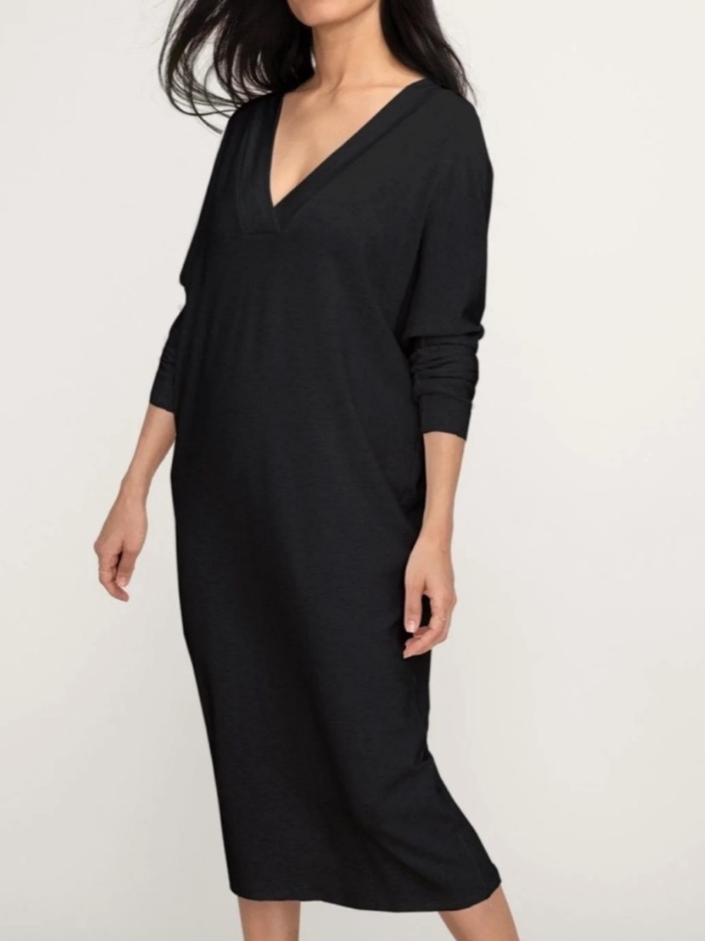 Hatch Maternity Postpartum The Visitor Midi Dress Black One Size - Picture 9 of 9